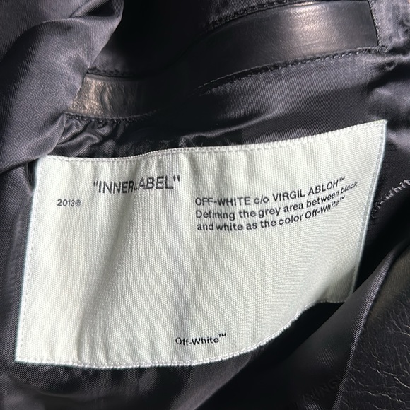 Off white brand leather jacket. Size xxl. Black - Picture 4 of 9